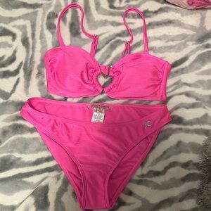 Juicy Couture Vibrant Pink Bikini with Heart Accent